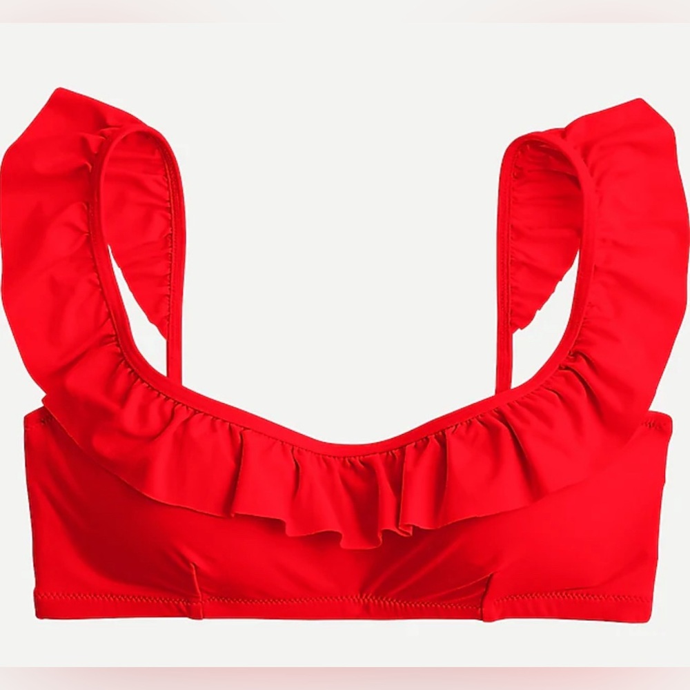 J. Crew Pink Ruffle Bikini Top - Picture 7 of 7